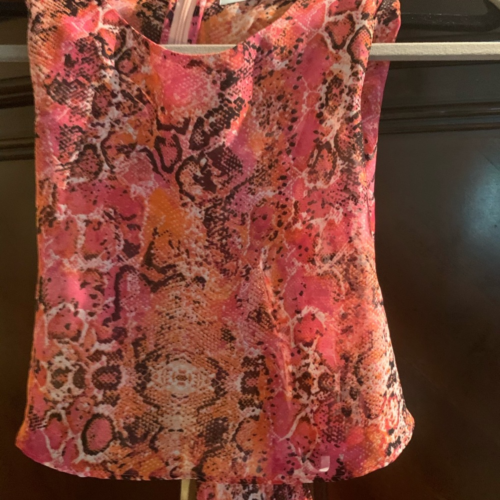 Floral Orange Print Wide Pleated Jumpsuit